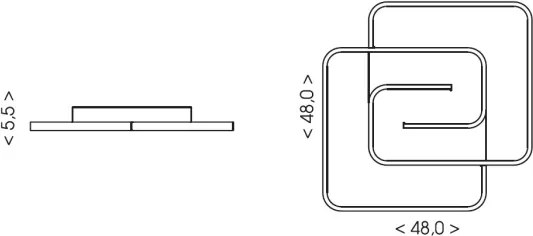 Brilagi - Plafoniera a LED dimmerabile VELO LED/64W/230V 48x48 cm + telecomando