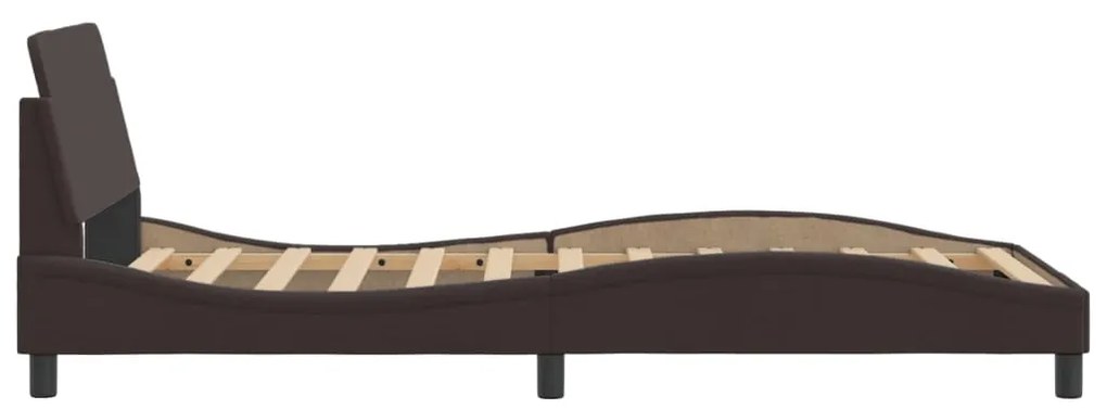 Giroletto con testiera marrone scuro 100x200 cm in tessuto