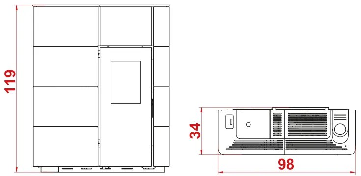 Palazzetti Noah 9 Stufa A Pellet ecofire ad Aria canalizzabile 9kw con Rivestimento in ceramica nero