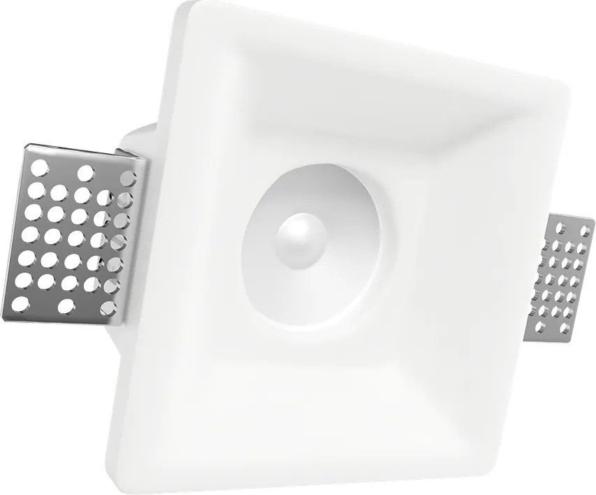 Portafaretto Quadrato Ø100x100 mm GU10 in Gesso Pitturabile SLIM