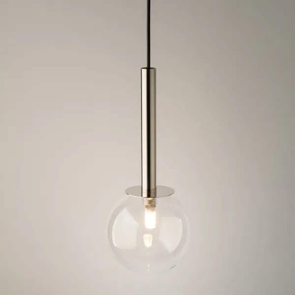 Lampadario a sospensione con filo DAISY 1xG9/12W/230V diametro 14 cm cromo lucido/nero/limpido