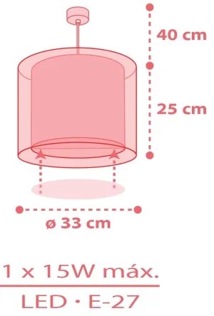 Dalber 41192 - Lampadario per bambini RAINBOW 1xE27/15W/230V multicolore