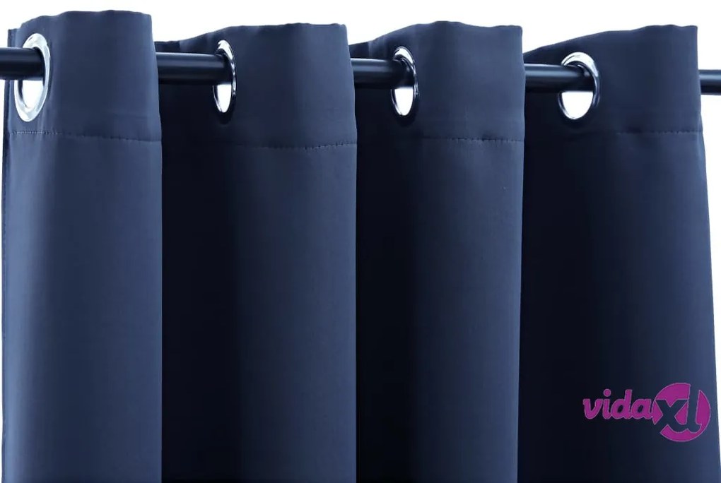 vidaXL Tende Oscuranti con Anelli in Metallo 2 pz Blu 140x245 cm