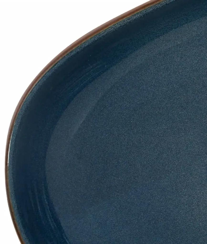 Lavabo da Appoggio Marrone e Blu Ovale 59x40x14 cm Ceramica