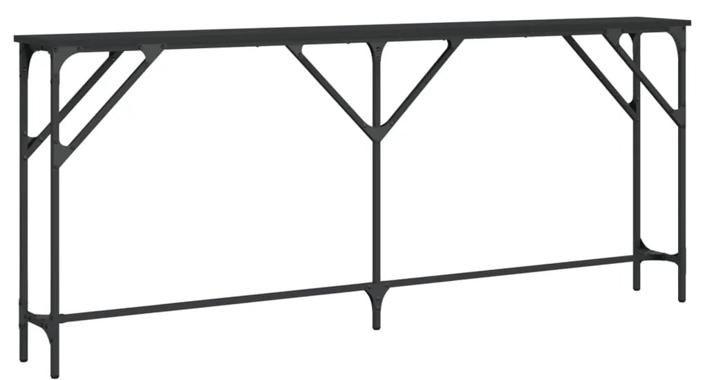 Tavolino consolle nero 180x23x75 cm in legno multistrato