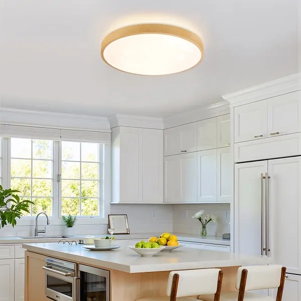 Brilagi-LED Lampada dimmerabile GLASS POOL DOUBLE LED/60W/230V 50 cm, finitura effetto legno + telecomando