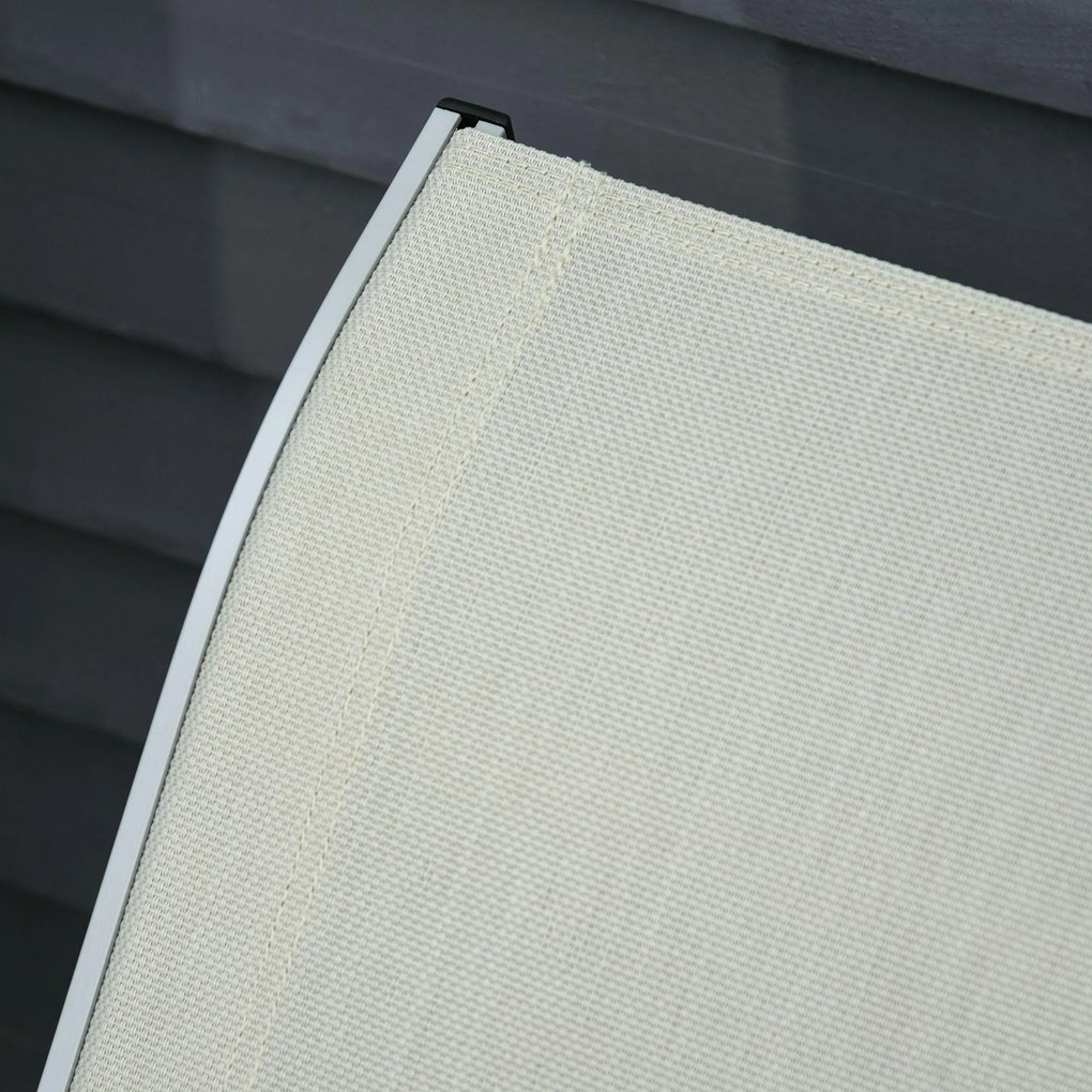 Set 2 Lettini Prendisole da Giardino 61x165x63 cm in Alluminio e Textilene Beige...
