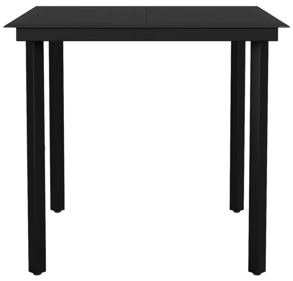 Set da pranzo da giardino 5 pz nero