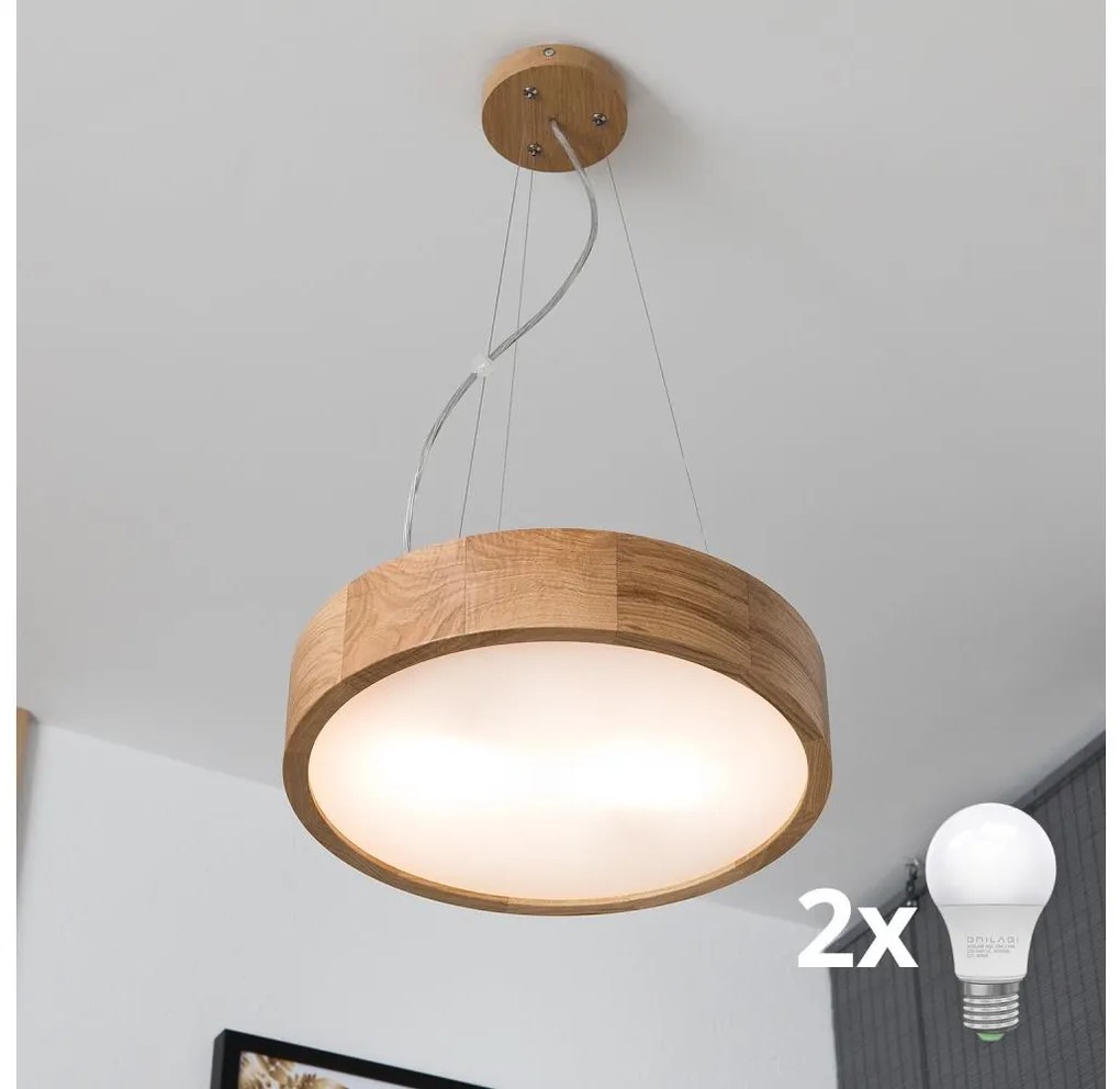 Brilagi - Lampadario LED Carvalho 2xE27/60W/230V rovere Ø 37 cm