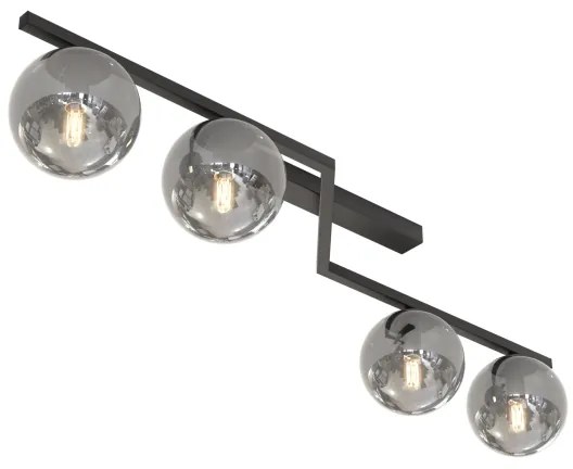 Plafoniera NATON 4xE14/10W/230V nero/fumé