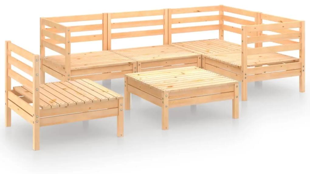 Set divani da giardino 6 pz in legno massello di pino
