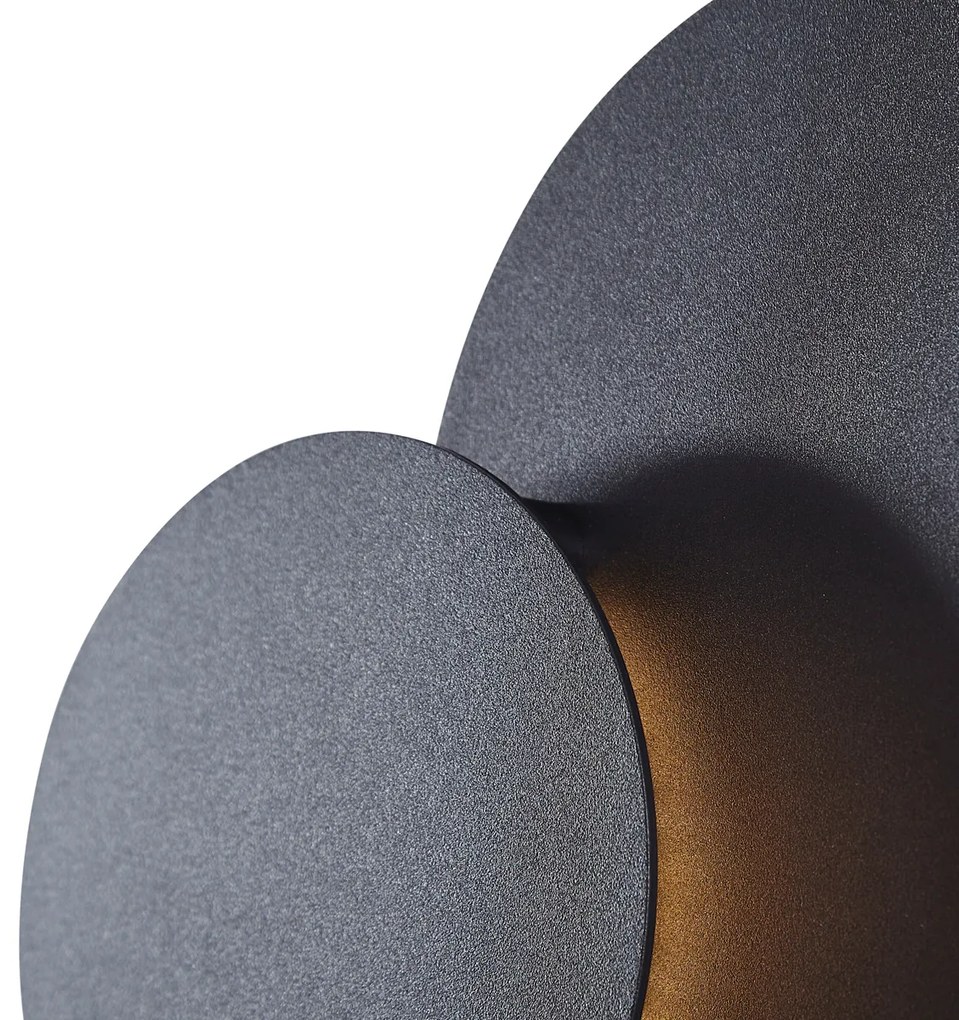 Lampada da parete moderna nera con LED dimmerabile a 3 livelli 3 luci - Sunrise