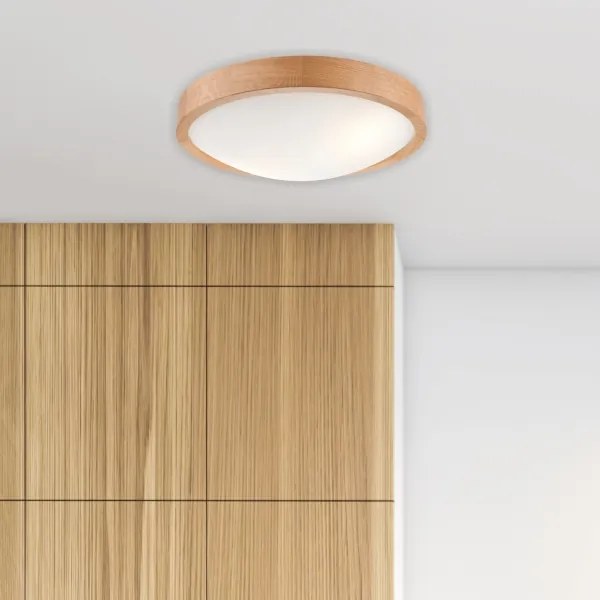 Brilagi-LED RGBW Plafoniera dimmerabile CARVALHO SLIM 2xE27/9W/230V Wi-Fi rovere Ø 37 cm