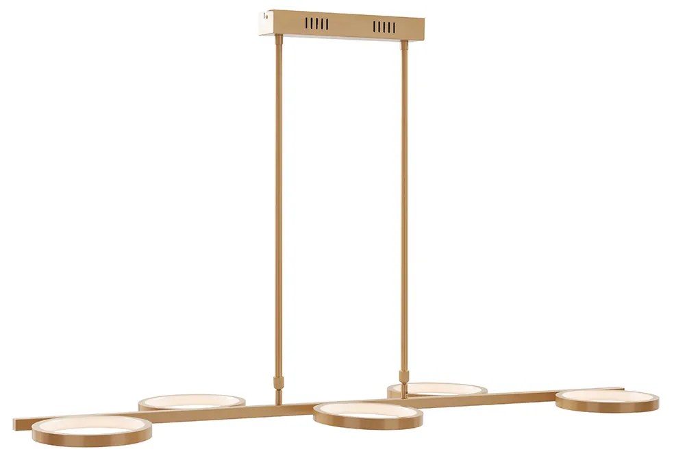 Lampada a sospensione moderna incl. LED dimmerabile a 3 livelli oro 5 luci - Vivé