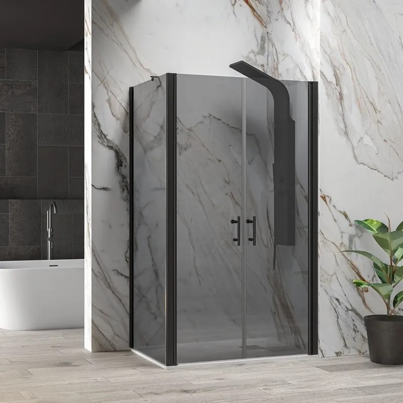 Box doccia 70x120 apertura saloon vetro fumé altezza 200h | KS2800AF - KAMALU