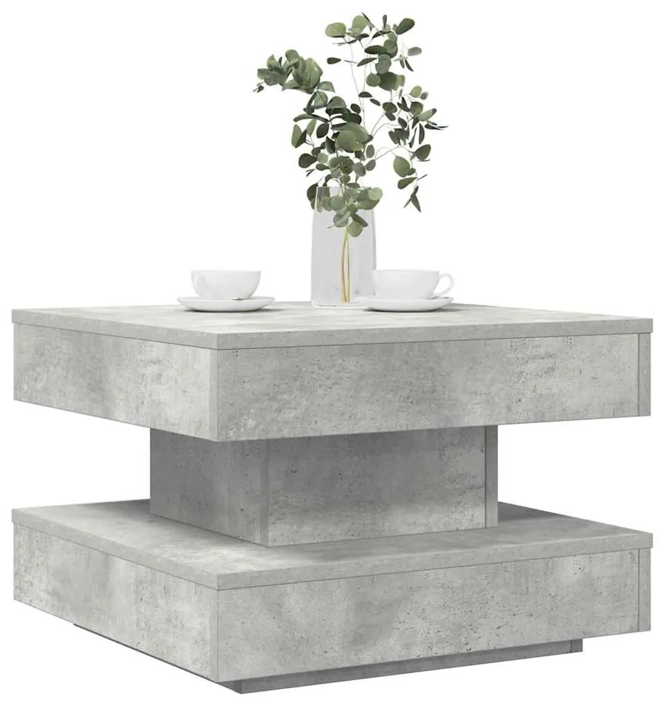 Tavolino Da Caffè Girevole A 360 Gradi Grigio 50x50x34,5 Cm /