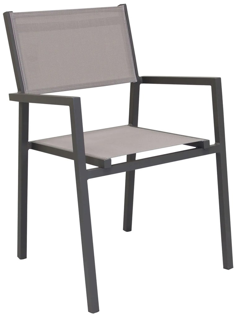 ALASKA - set tavolo in alluminio cm 214/280 x 100 x 75,5 h con 8 poltrone Aulus