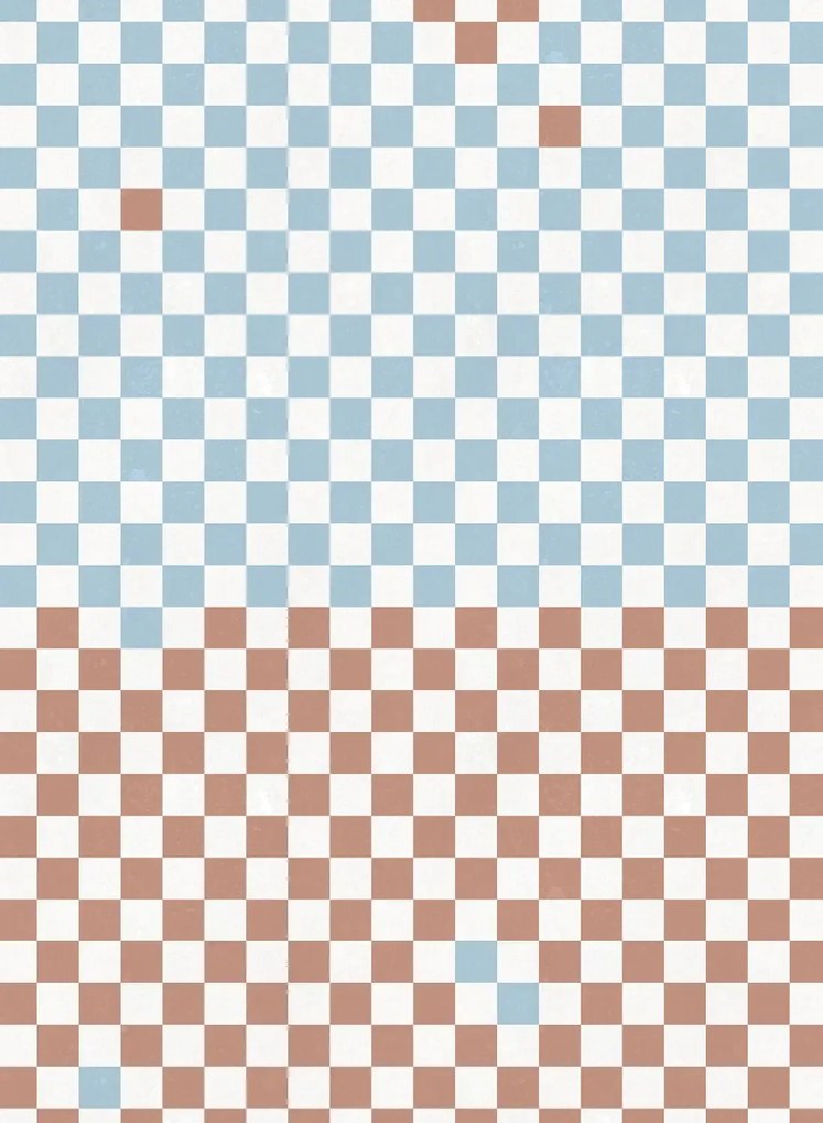 Rebel Walls Carta da parati panoramica Pixels - Orange & Blue