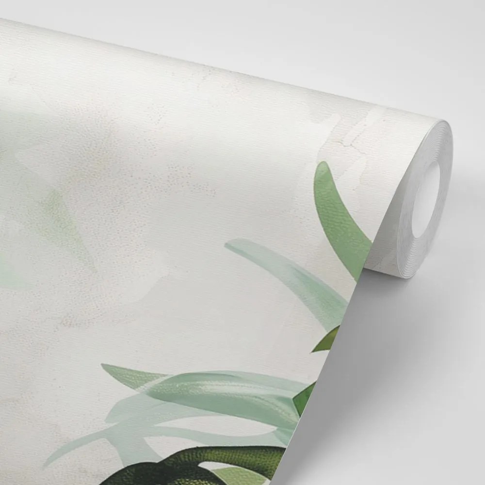 Carta da parati – Monstera acquerello