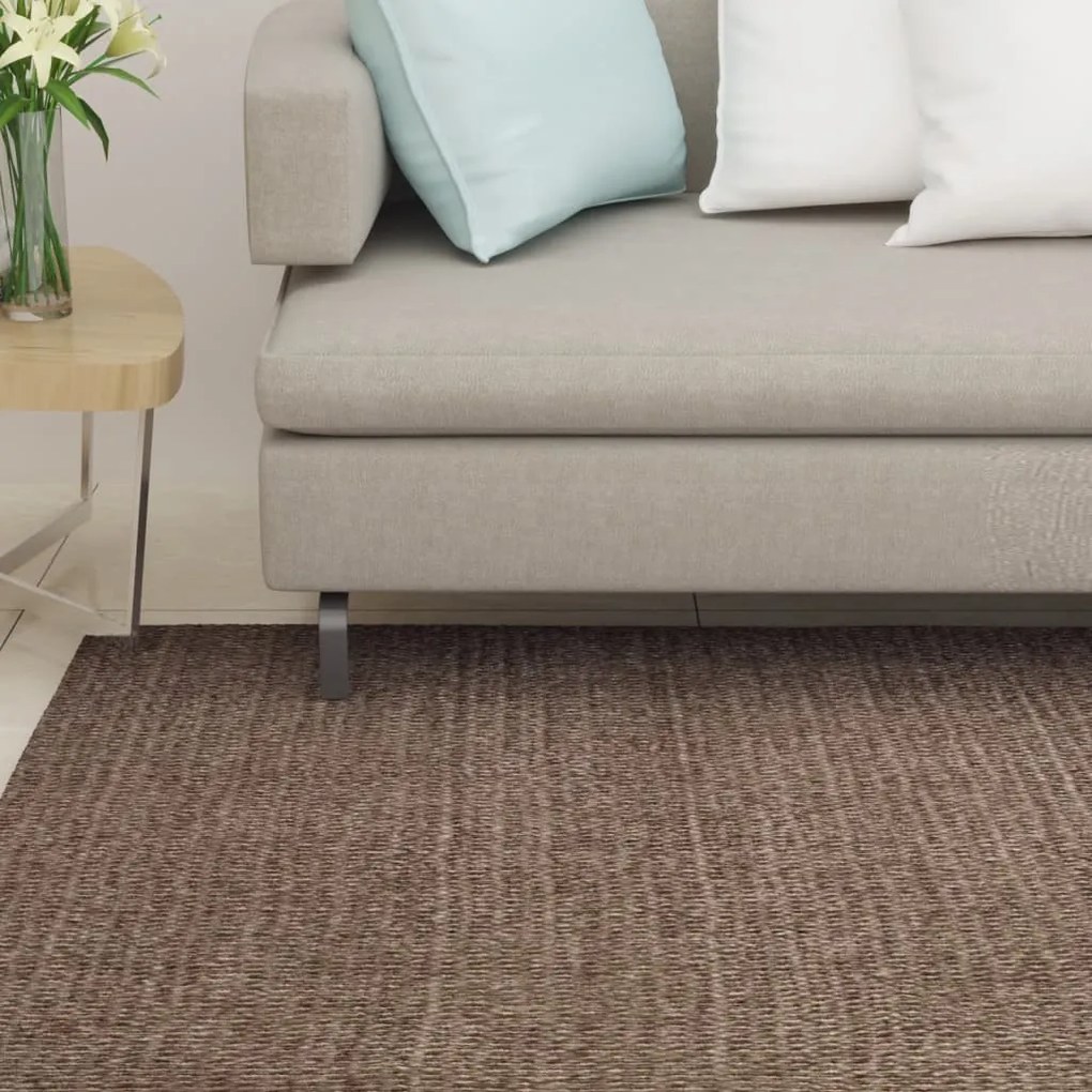 Tappeto İn Sisal Naturale 80x350 Cm Marrone /