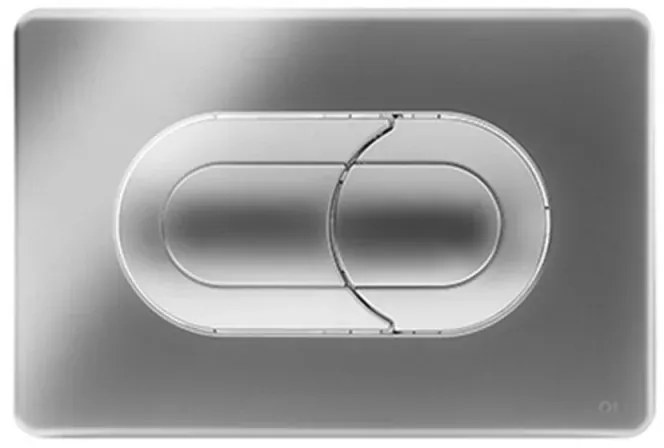 Placca di comando Oli Salina Dual cromo lucido 21,5 cm in ABS con doppio scarico ad azionamento pneumatico