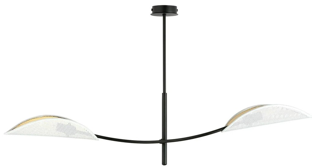 EMIBIG LIGHTING Plafoniera Lotus, nero/bianco/oro, a 2 luci