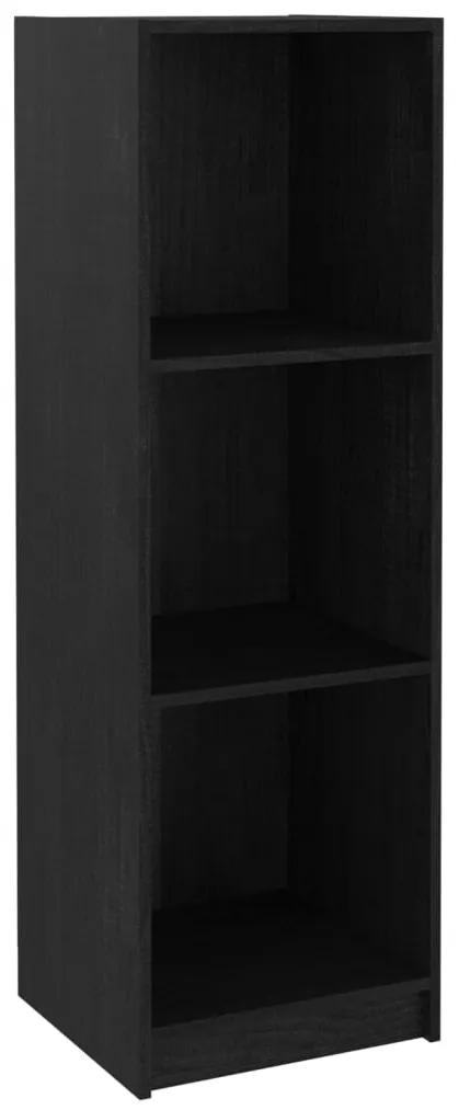 Libreria/divisorio nero 36x33x110 cm in legno massello di pino
