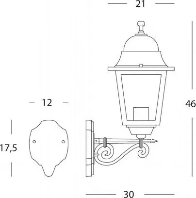 Lampada Applique Grande in Alto Colore Nero da Esterno Linea Quadrata Sovil...