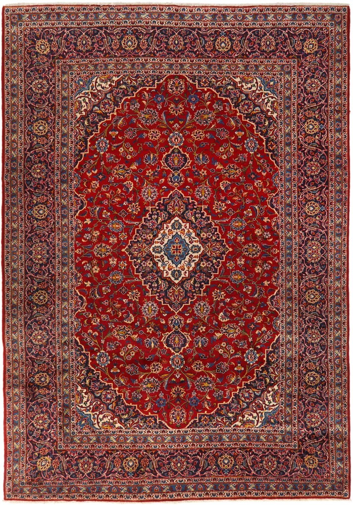 Kashan Tappeto 370x250 (Iran) Annodato A Mano