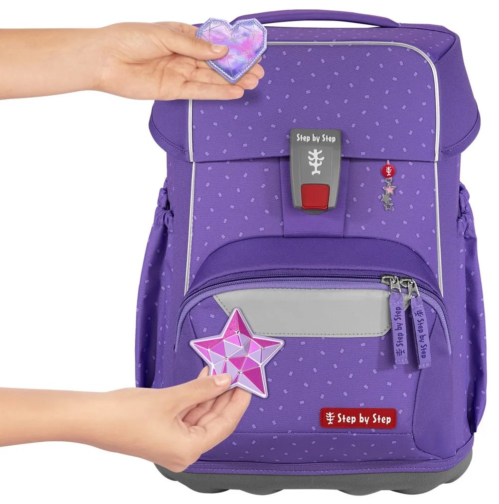 Zaino scuola Step by Step BASIS - set 4 pezzi, Purple Konfetti