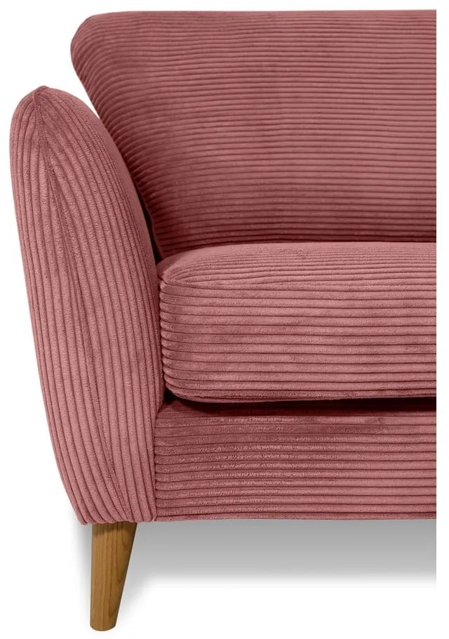 Divano in velluto a coste rosa 170 cm Paris - Scandic