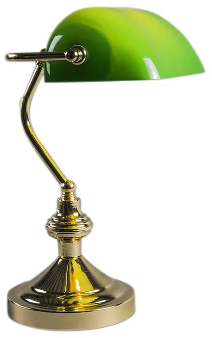Lampada da tavolo intelligente ottone con vetro verde incl. Wifi P45 - Banker