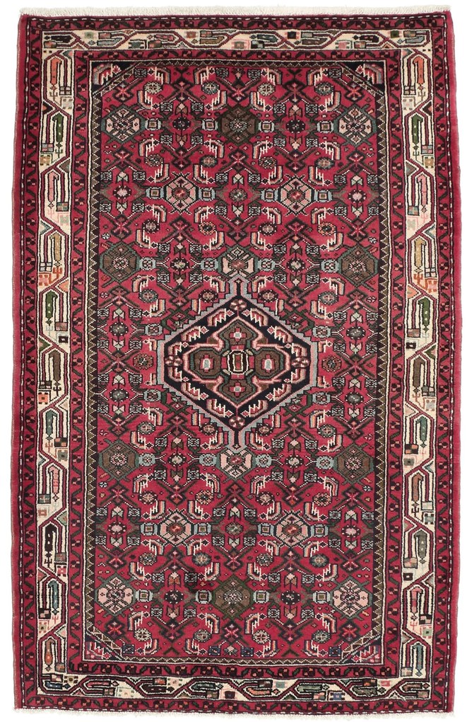 Hamedan Tappeto 170 x 100 Rosso (Iran) Annodato A Mano