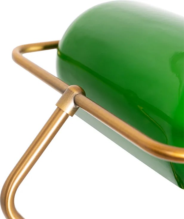 Lampada da terra Smart Banker bronzo con vetro verde incl. WiFi A60