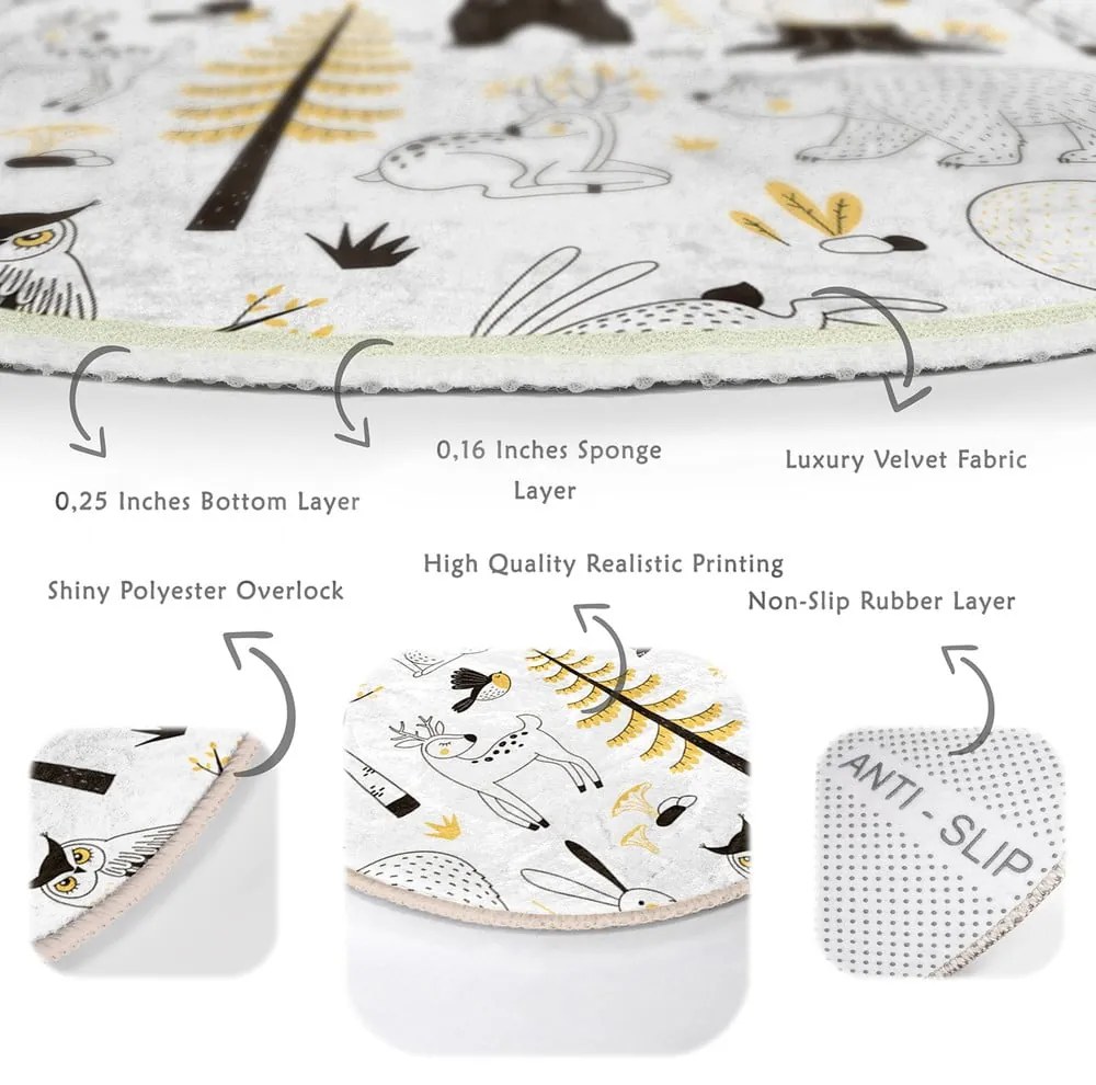 Tappeto per bambini giallo e bianco ø 120 cm Comfort - Mila Home