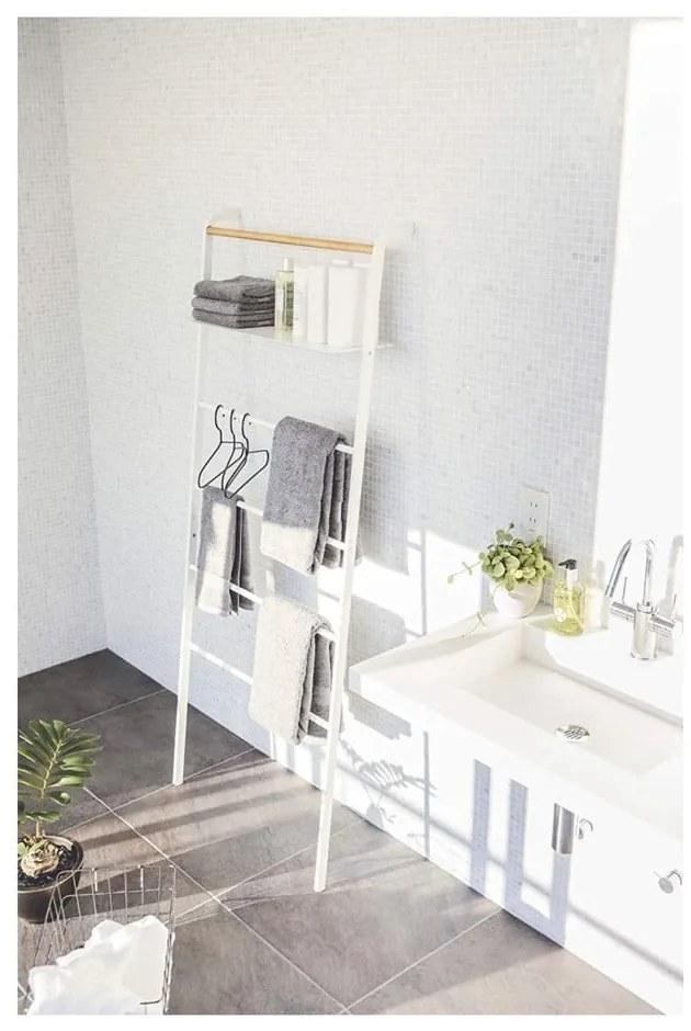 Appendiabiti bianchi con ripiano Scala Tower - YAMAZAKI