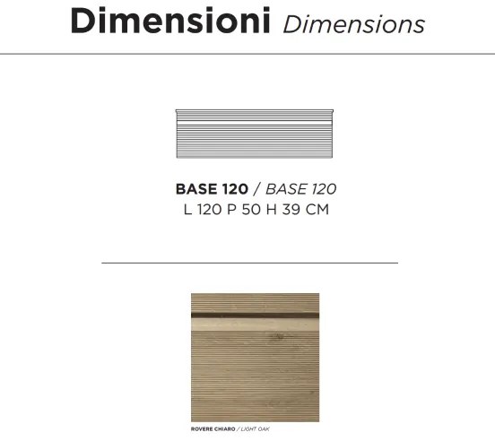 Cassetto porta lavabo in PVC 120 cm sospeso da bagno RIO Rovere Chiaro