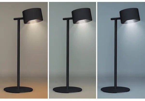 Solight WO68-B-LED Lampada ricaricabile dimmerabile 3in1 LED/4W/2000 mAh 3000/4000/6500K nero