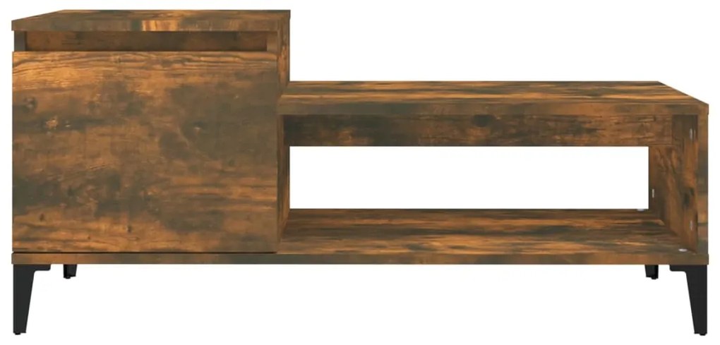 Tavolino da salotto rovere fumo 100x50x45 cm legno multistrato