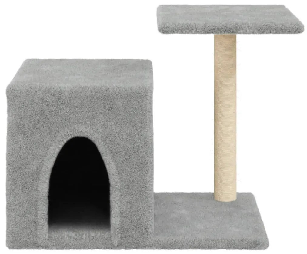 Albero per gatti con tiragraffi in sisal grigio chiaro 50,5 cm