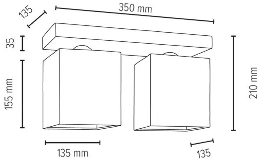 Spot-Light 2241236 - Plafoniera GREAT 2xE27/25W/230V cemento