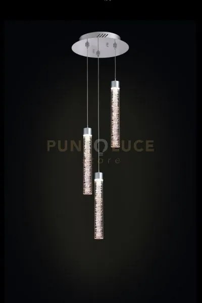 Crackle lampadario a sospensione 3 luci, led 14.4 w, 4000k, lm 1224...