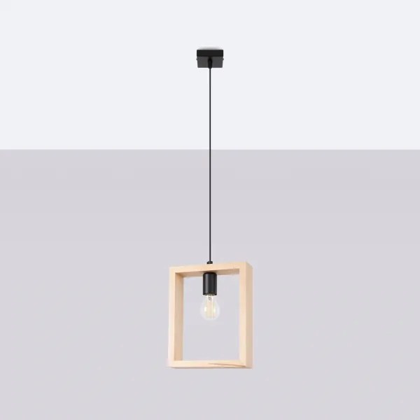 Sollux SL.1310 - Lampadario a sospensione con filo ARIES 1xE27/15W/230V faggio/beige