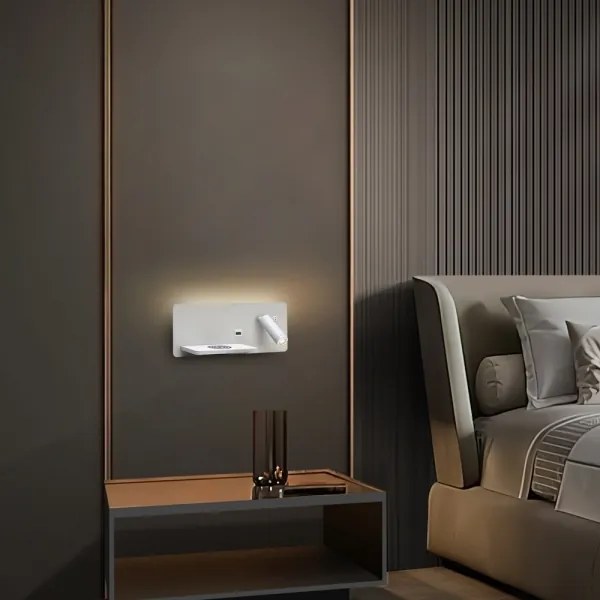 Immax 08286L-LED Applique con ripiano, USB e ricarica wireless LED/3W/230V + LED/3W