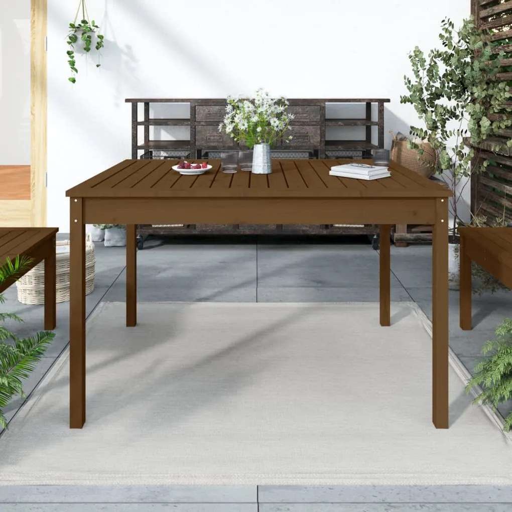 Tavolo da giardino miele 121x82,5x76 cm legno massello di pino