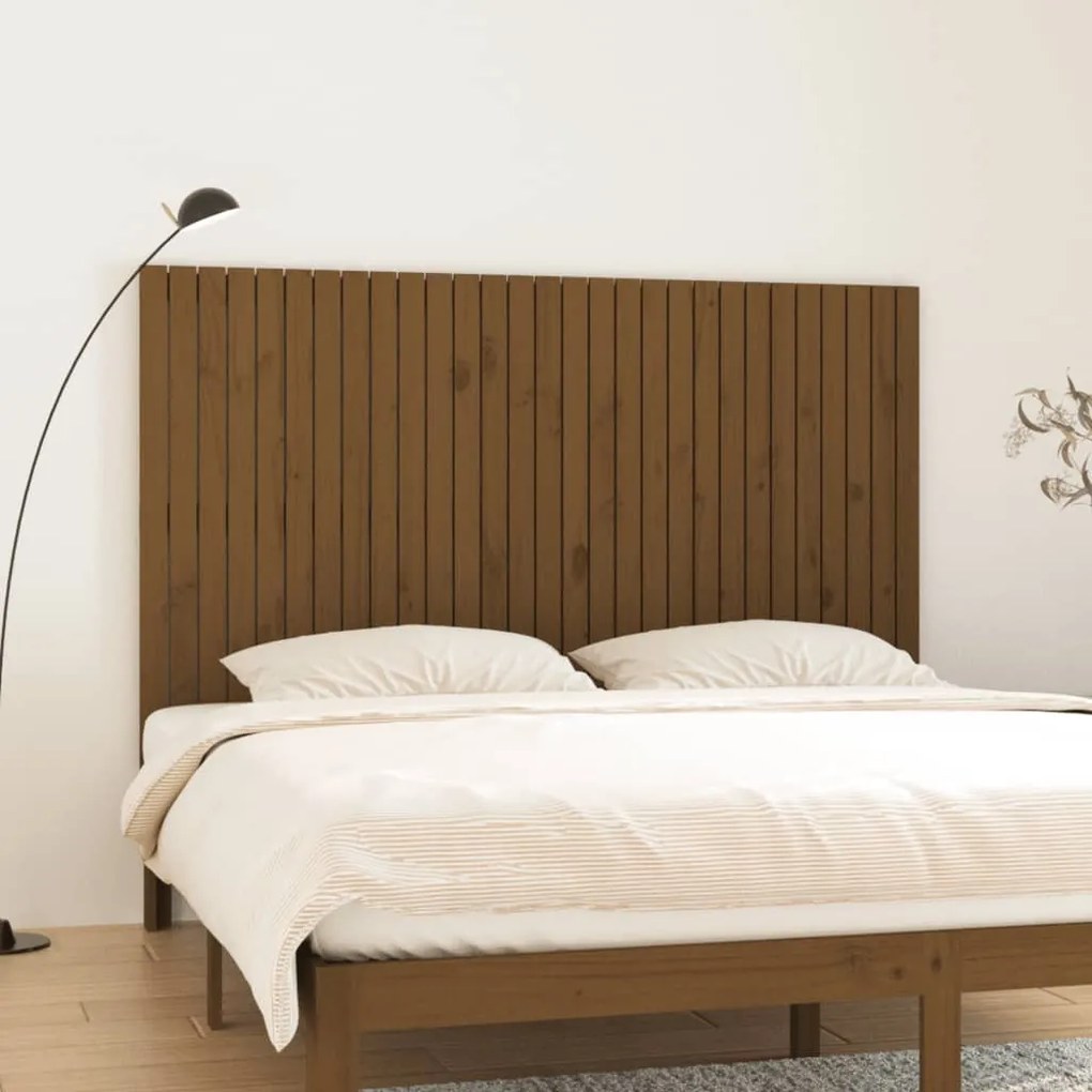 Testiera Da Parete Ambra 185x3x110 Cm İn Legno Massello Di Pino /