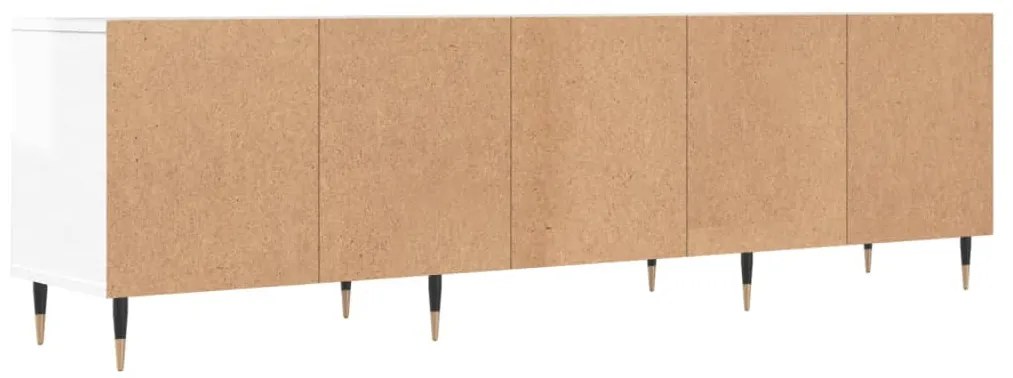 Mobile Porta TV Bianco Lucido 150x30x44,5 cm Legno Multistrato