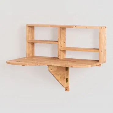 Scrivania da parete in legno Olett Legno Naturale - Sklum
