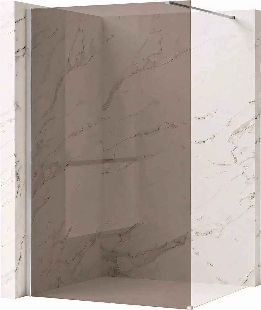 Parete doccia Rea Flexi Brown / Chrome 120