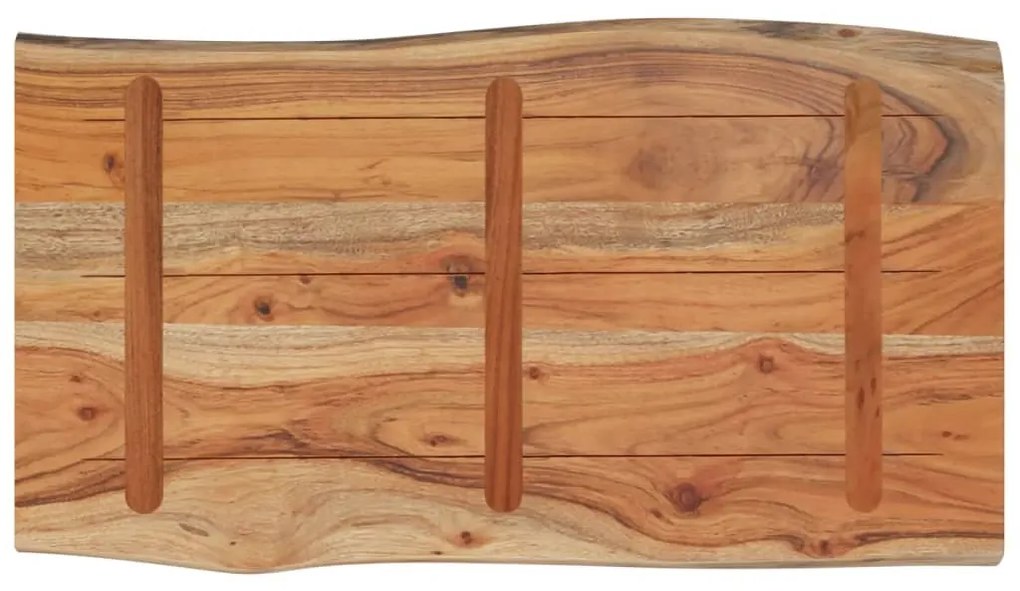 Tavolino 70x40x2,5 cm in legno massello di acacia bordi vivi